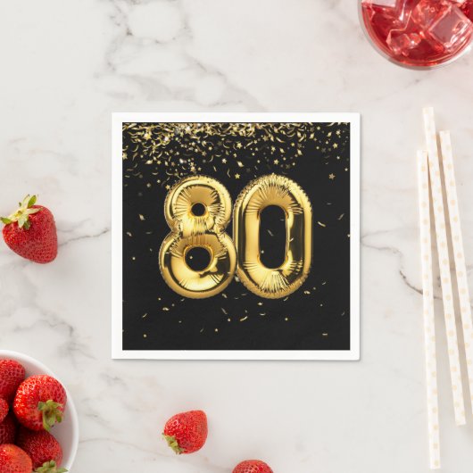 金箔80風船と紙吹雪ナプキン スタンダードカクテルナプキン (インサイチュ)