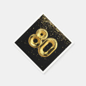 金箔80風船と紙吹雪ナプキン スタンダードカクテルナプキン (角)