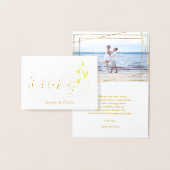 金箔 |かわいい書道写真ありがとう 箔カード (ディスプレー)