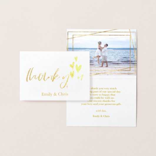 金箔 |かわいい書道写真ありがとう 箔カード (ディスプレー)