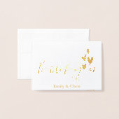 金箔 |かわいい書道写真ありがとう 箔カード (封筒付き正面)