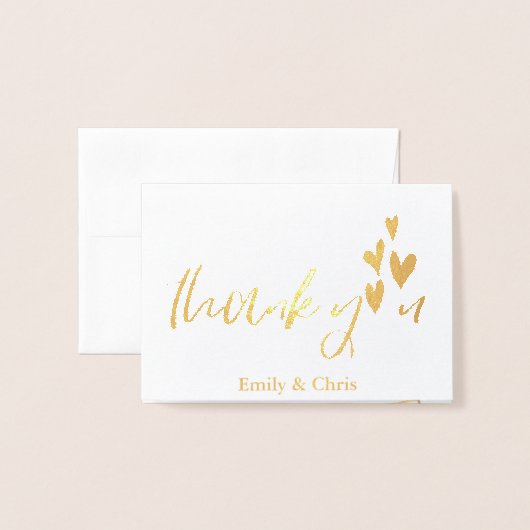 金箔 |かわいい書道写真ありがとう 箔カード (封筒付き正面)