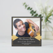 金箔 |フォト卒業パーティー招待状 招待状 (スタンド正面)