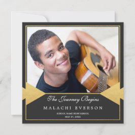 金箔 |フォト卒業パーティー招待状 招待状