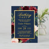 金箔 |ブルゴーニュ海軍フローラ誕生会 箔招待状 (立ち正面)