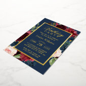 金箔 |ブルゴーニュ海軍フローラ誕生会 箔招待状 (回転した状態)