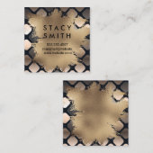 金箔 |メタリックパターンのシークイン スクエア名刺 (正面/裏面)