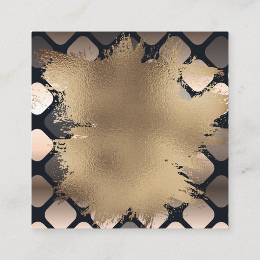 金箔 |メタリックパターンのシークイン スクエア名刺 (裏面)