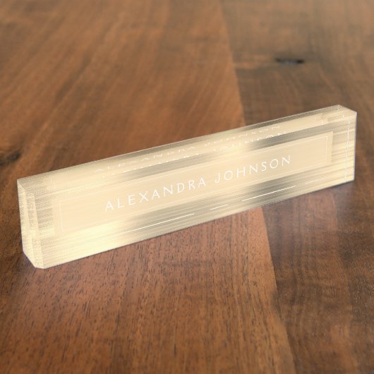 金箔 |ラグジュアリープロフェッショナル モダン デスクネームプレート (側面)