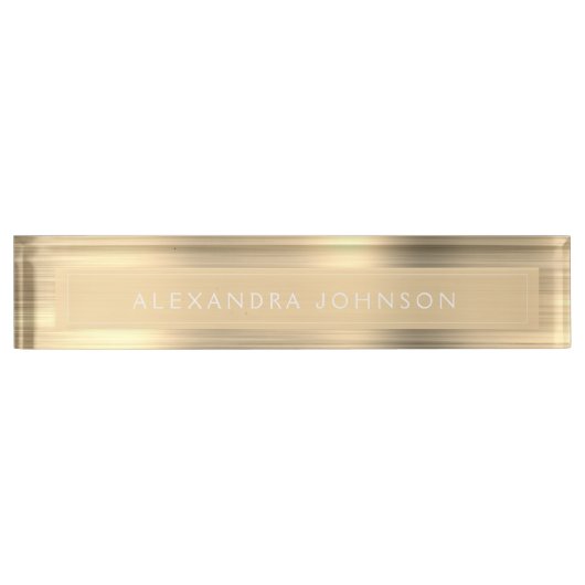 金箔 |ラグジュアリープロフェッショナル モダン デスクネームプレート (正面)