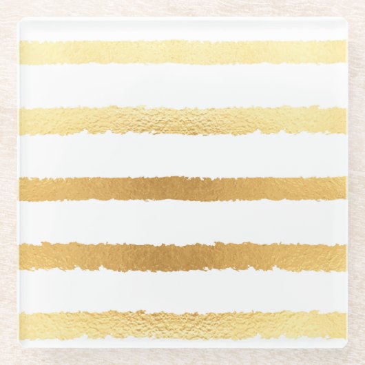 金箔、ヴィンテージシームレスパターン。 ガラスコースター (正面)