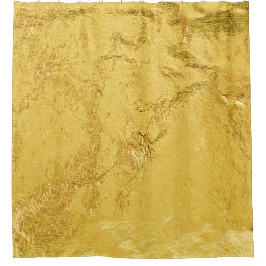 金箔：光沢のある抽象芸術テクスチャ シャワーカーテン (正面)