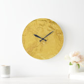金箔：光沢のある抽象芸術テクスチャ ラージ壁時計 (ホーム)