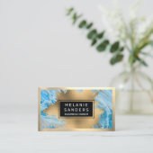 金箔 |大理石（青） 名刺 (スタンド正面)