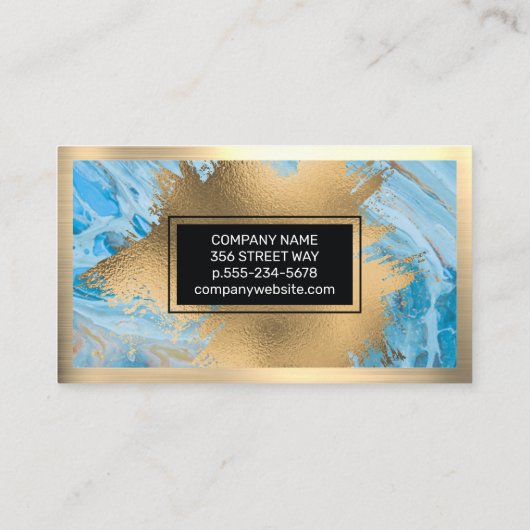 金箔 |大理石（青） 名刺 (裏面)
