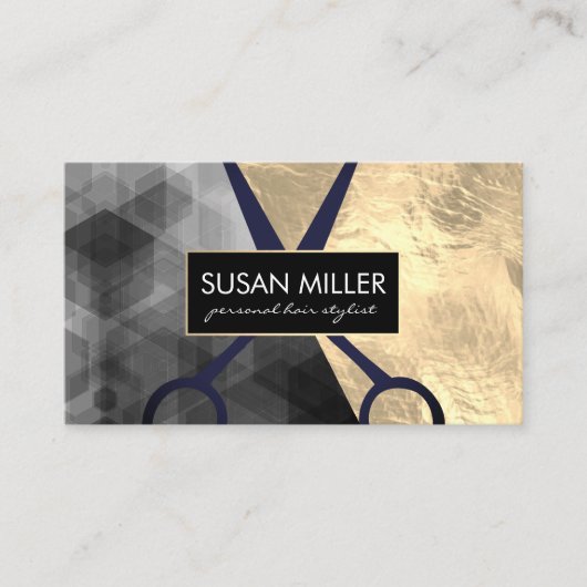 金箔 |幾何学色ブロック |シアーズ 名刺 (正面)