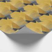 金箔、抽象的な黒のデザイン ラッピングペーパー (角)