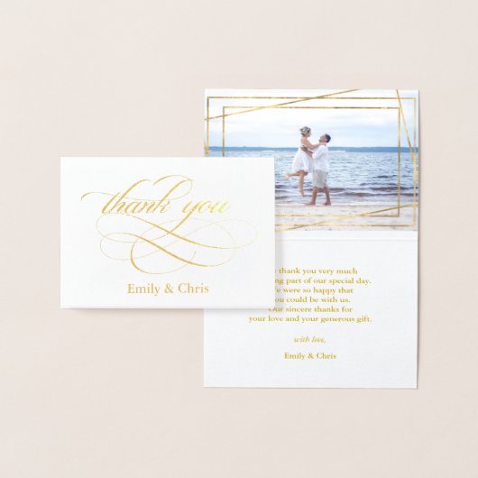 金箔 |書道エレガント写真ありがとう 箔カード (ディスプレー)