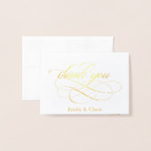 金箔 |書道エレガント写真ありがとう 箔カード (封筒付き正面)