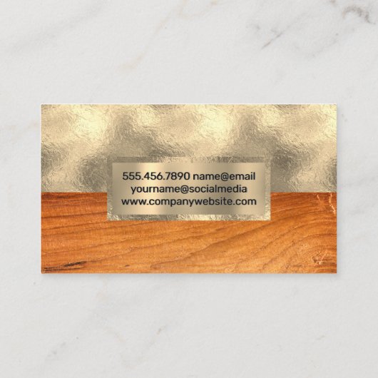 金箔 |木材 名刺 (裏面)