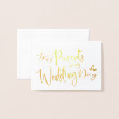 金箔 |結婚式の日写真の両親へ 箔カード (封筒付き正面)