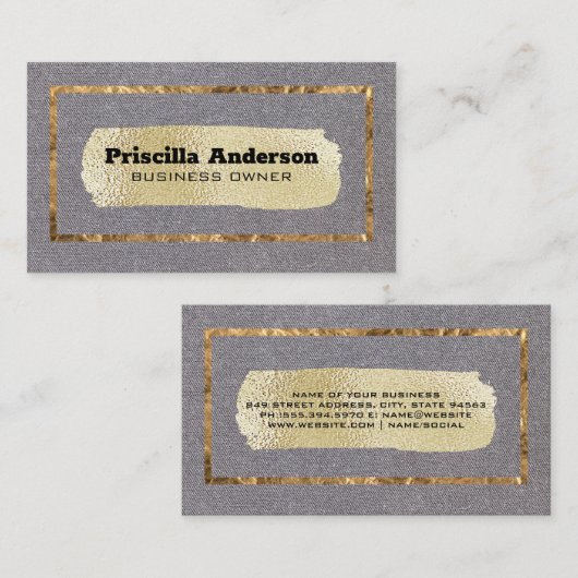 金箔 縁ど | |ファブリック 名刺 (正面/裏面)