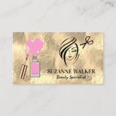 金箔 | 美しいのヘアと爪、 ネイルのロゴ 名刺 (正面)