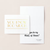 金箔 | 花嫁おもしろいのメイドまたはメイド・オブ・オーナー(花嫁付き添い人) 箔カード (ディスプレー)