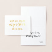 金箔 | 花嫁おもしろいのメイドまたはメイド・オブ・オーナー（花嫁付き添い人） 箔カード (ディスプレー)