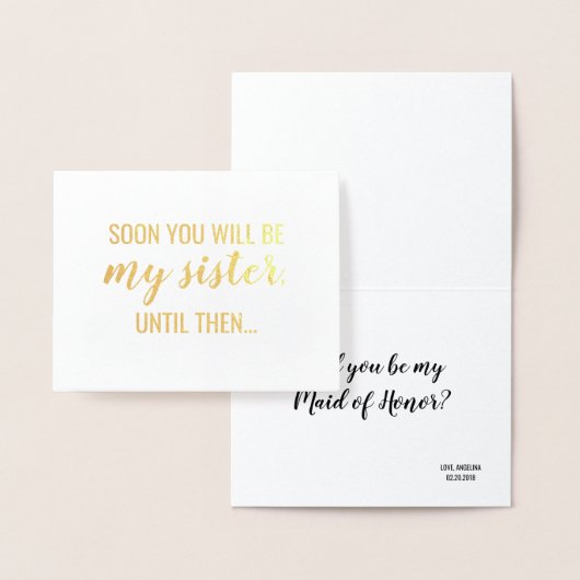 金箔 | 花嫁おもしろいのメイドまたはメイド・オブ・オーナー（花嫁付き添い人） 箔カード (ディスプレー)