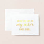 金箔 | 花嫁おもしろいのメイドまたはメイド・オブ・オーナー（花嫁付き添い人） 箔カード (封筒付き正面)