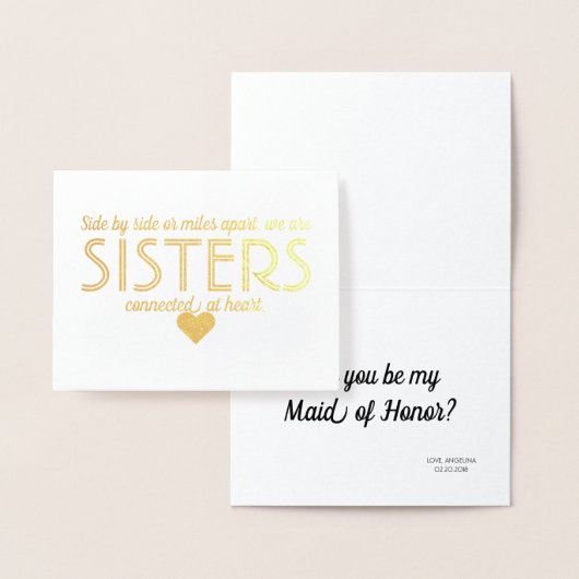 金箔 | 花嫁おもしろいのメイドまたはメイド・オブ・オーナー（花嫁付き添い人） 箔カード (ディスプレー)