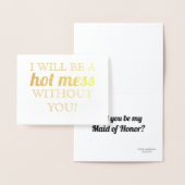 金箔 | 花嫁おもしろいのメイドまたはメイド・オブ・オーナー(花嫁付き添い人) 箔カード (ディスプレー)