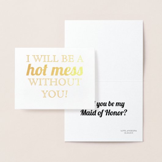 金箔 | 花嫁おもしろいのメイドまたはメイド・オブ・オーナー（花嫁付き添い人） 箔カード (ディスプレー)