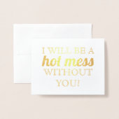 金箔 | 花嫁おもしろいのメイドまたはメイド・オブ・オーナー（花嫁付き添い人） 箔カード (封筒付き正面)