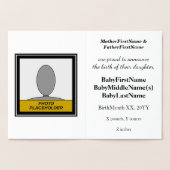 金箔"誕生の女王!" ベビー発表 箔カード (内部)