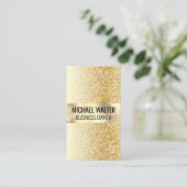 金箔 |金ゴールド抽象芸術テクスチャの背景 名刺 (スタンド正面)