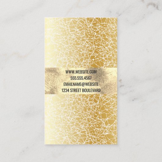 金箔 |金ゴールド抽象芸術テクスチャの背景 名刺 (裏面)