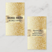 金箔 |金ゴールド抽象芸術テクスチャの背景 名刺 (正面/裏面)