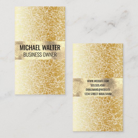金箔 |金ゴールド抽象芸術テクスチャの背景 名刺 (正面/裏面)