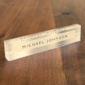 金箔 | 高級プロフェッショナルエグゼクティブ デスクネームプレート (側面)