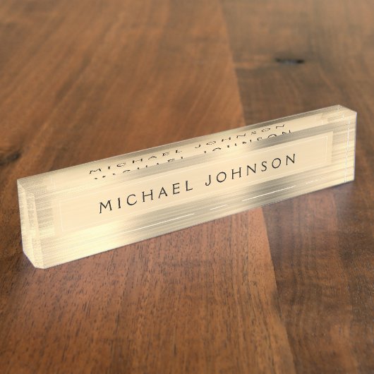 金箔 | 高級プロフェッショナルエグゼクティブ デスクネームプレート (側面)