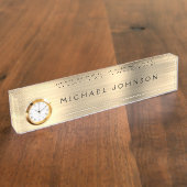 金箔 | 高級プロフェッショナルエグゼクティブ デスクネームプレート (側面)