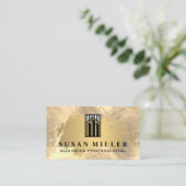 金箔 | 高級企業の建物ロゴ 名刺 (スタンド正面)