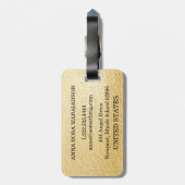 *~*金箔+黒モフェイクノグラムダイヤモンドきらきら光る版 ラゲッジタグ (裏面縦)