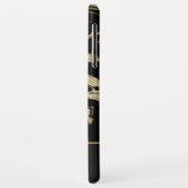 金箔 – 黒大理石モダンモノグラエレガントム Case-Mate iPhoneケース (裏面/左)