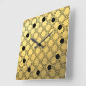 金箔・黒錦紋壁時計 スクエア壁時計 (傾斜)