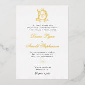 金箔ADモノグラムまたはDAモノグラム 箔招待状 (正面)