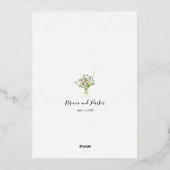 金箔anfワイルドフラワー結婚式招待状 箔シーズンカード (裏面)