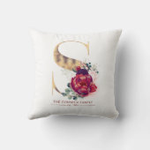 金箔Sモノグラムフローラブルゴーニュレッド クッション (裏面)